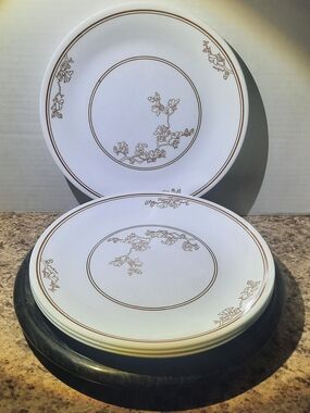 Corelle Oriental Wood Dinner Plates X 4